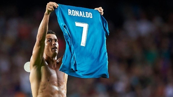 Cristiano’s celebrationafter scoring against Barcelona.