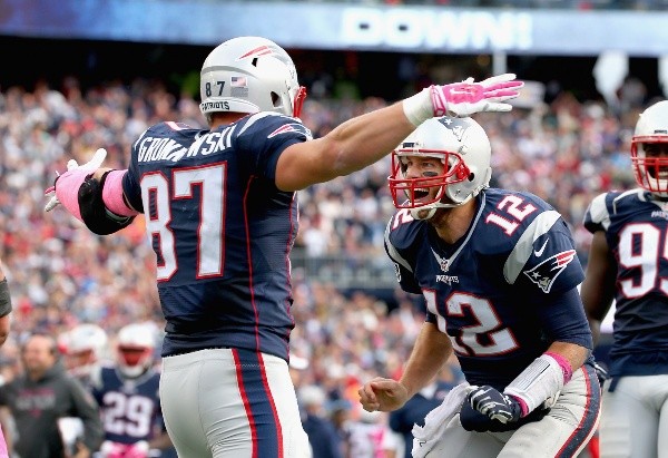 Brady y Gronk ganaron 3 Super Bowls juntos en New England. (Getty)