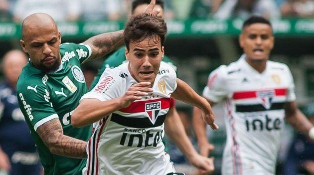 Igor Gomes e Felipe Melo tem trocado farpas nos últimos jogos. Foto: Rubens Chiri/ São Paulo/FC