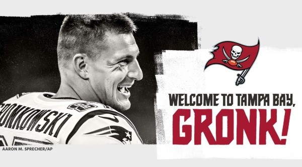 El 21 de abril, Buccaneers anunció la llegada de Gronkowski (Foto: @Buccaneers)