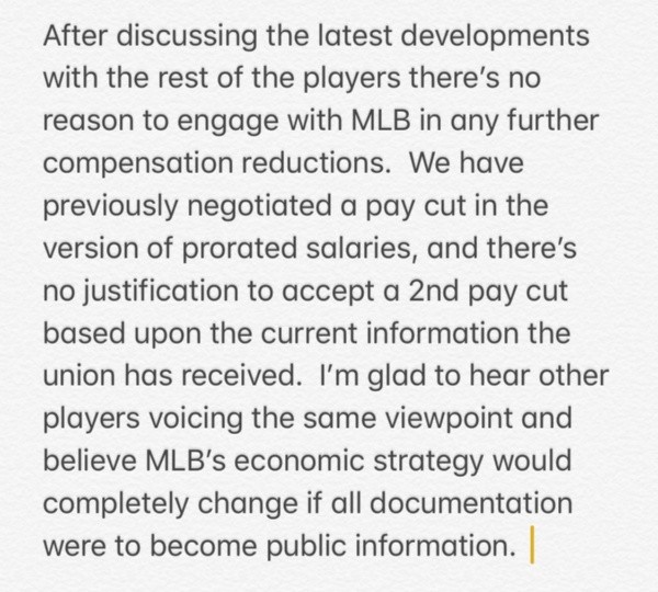 Declaración de Max Scherzer a propuesta de MLB (Foto: @Max_Scherzer)
