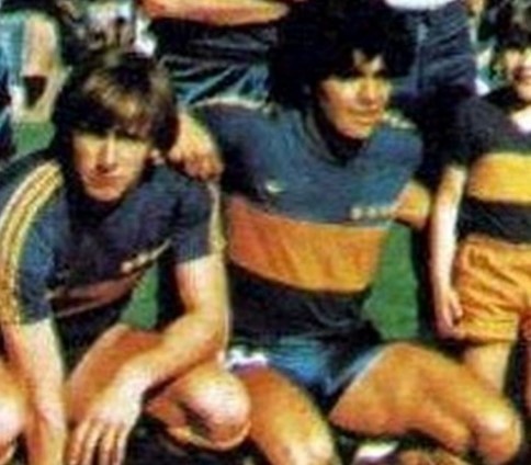 Gareca y Maradona, juntos en Boca Juniors.