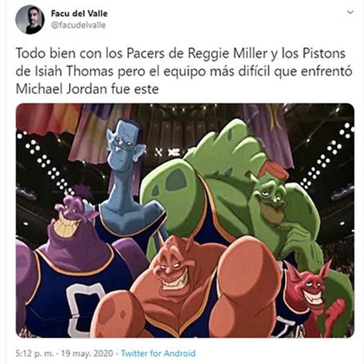 Meme sobre la serie de Jordan: ‘The Last Dance’. Foto: archivo particular.