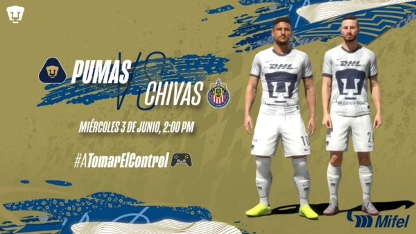 Pumas enfrentará este miércoles a Chivas (Foto: Twitter de Pumas)
