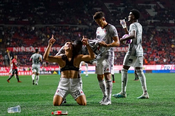 Balda festeja su único gol con Atlas en el Clausura 2020.