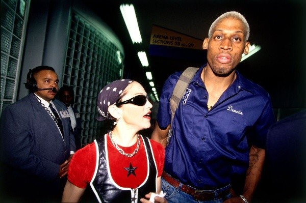 Madona y Dennis Rodman. Foto: Getty.