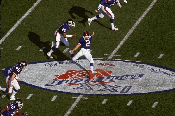 Raul Allegre en el Super Bowl XXI. Foto: Getty Images.