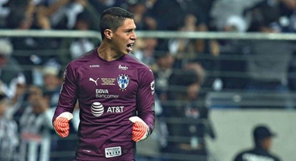 González festeja con Monterrey en 2018.