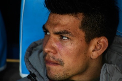 Hirving Lozano en la banca del juego entre Napoli y Lecce (GETTY)