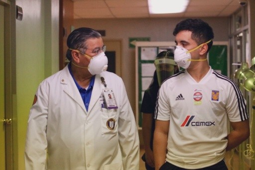 Leo Fernández durante las pruebas físicas en Tigres (Prensa Tigres)