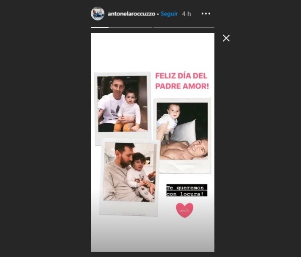 La historia de Antonela para Messi. (Foto: Instagram)