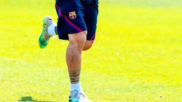 La foto de la pierna de Messi. (Foto: Barcelona)