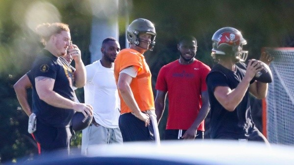 Tom Brady en el entrenamiento de este martes