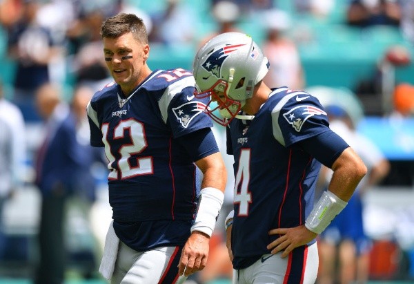 Tom Brady y Jarrett Stidham (Getty Images).