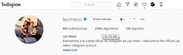 Lionel Messi en Instagram (@leomessi)