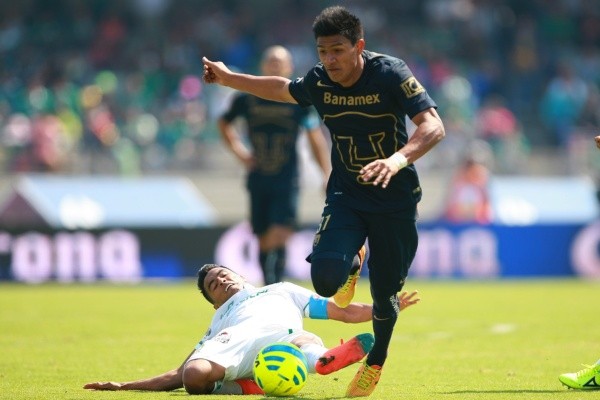 Gallardo jugó en Pumas entre 2014 y 2018, donde convirtió 16 goles (Jam Media).