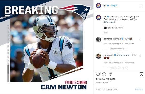 La opinión de Brady sobre Newton (Captura)