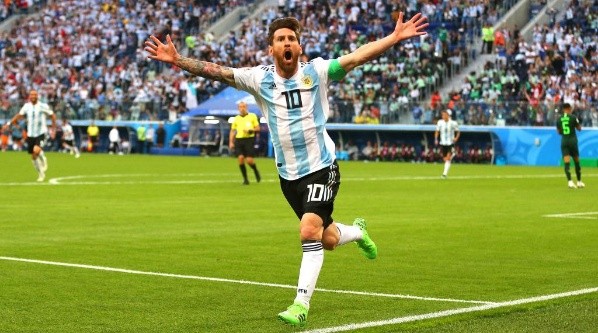 Messi’s goal helped Argentina reach the knockout states (Getty).
