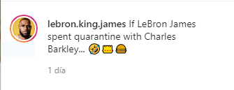 Comentario de cuenta falsa de LeBron