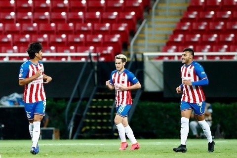 Macías festeja su anotación ante Atlas en la Copa por México (Getty).