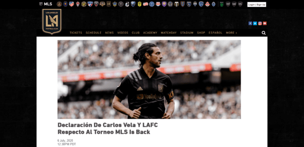 Mediante un comunicado, Vela explicó los motivos de su ausencia en el torneo MLS is Back (Foto: Captura)