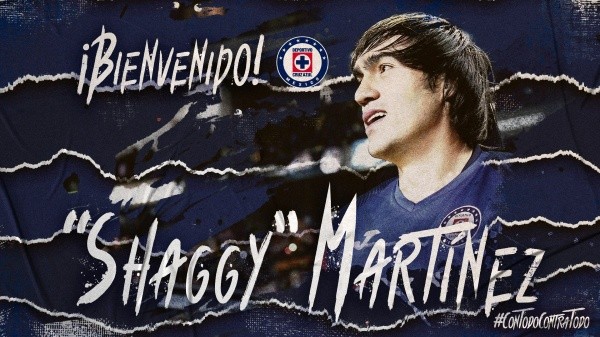Shggy Martínez fue anunciado como refuerzo de Cruz Azul. (@CruzAzulCD)