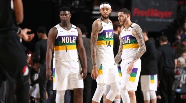 Zion Williamson, Brandon Ingram &amp; Lonzo Ball. (Getty)