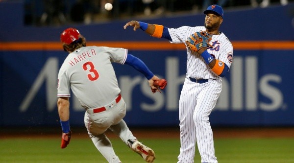 Bryce Harper (Phillies) & Robinson Canó (Mets). (Getty)