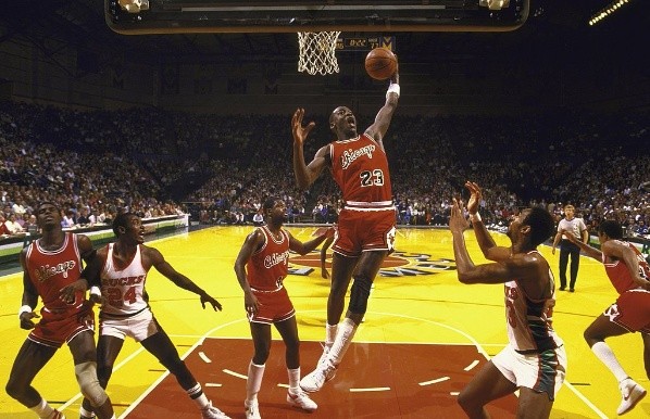Michael Jordan en su primera temporada con los Bulls (Getty Images)