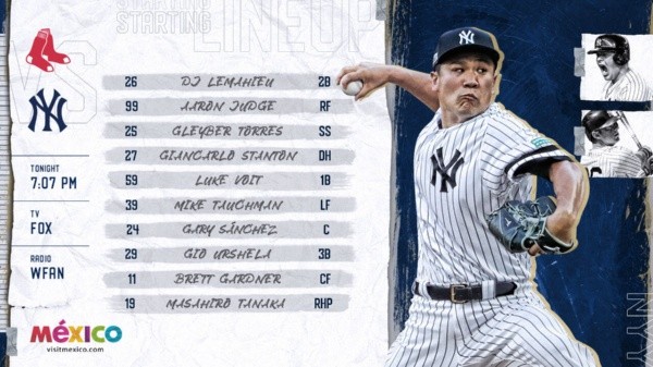 Tanaka será titular este sábado (@Yankees)
