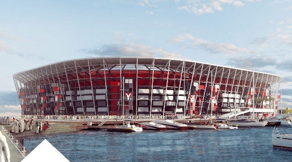 The Ras Abu Abboud Stadium is one of the greatest projects in sports architecture .(SupremeCommittee for Delivery and Legacy).