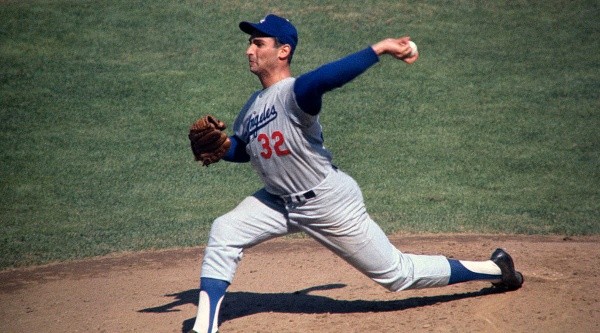 Koufax played his entire career with the Dodgers. (Getty)
