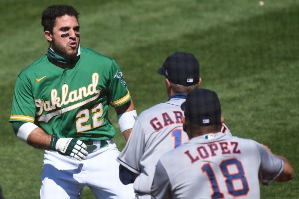 Ramón Laureano previo a la pelea con los Astros (Getty Images)