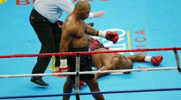 Still got it. Mike Tyson knocking out Clifford Etienne. (Getty)