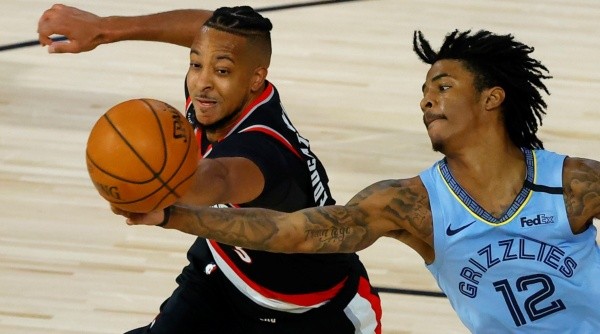 CJ McCollum y Ja Morant, los mejores del play-in en Orlando (Getty)