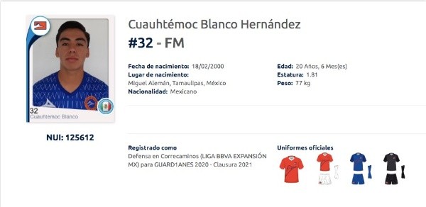 El registro oficial de la Liga de Expansión.