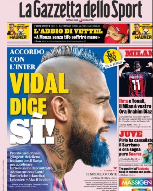 La portada de 'La Gazzetta dello Sport'.
