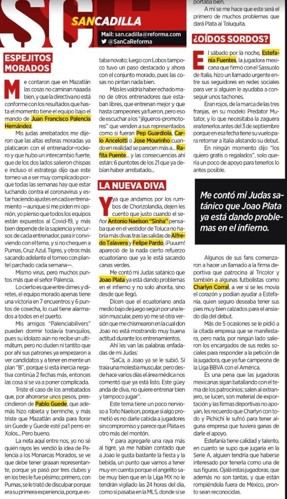 Columna de SanCadilla sobre Joao Plata