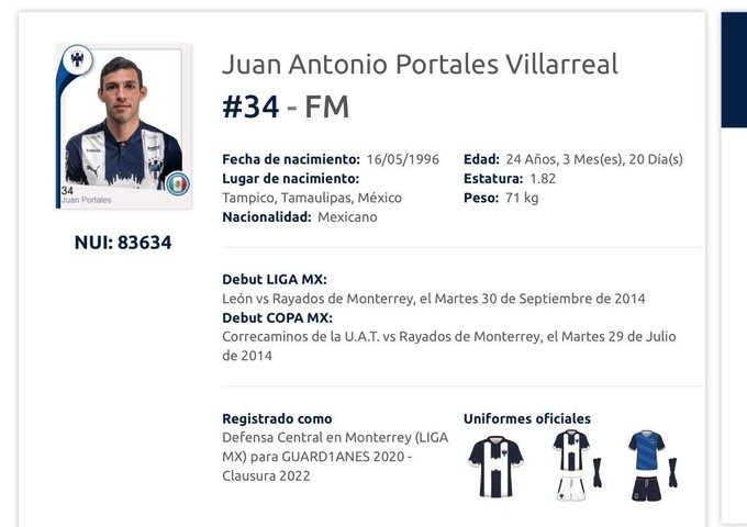 Juan Antonio Portales refuerzo Rayados.