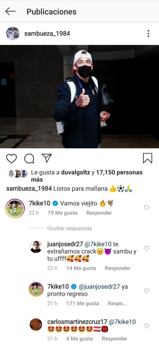 El comentario de Luis Quiñones que ilusiona a Toluca (Instagram: Rubens Sambueza)