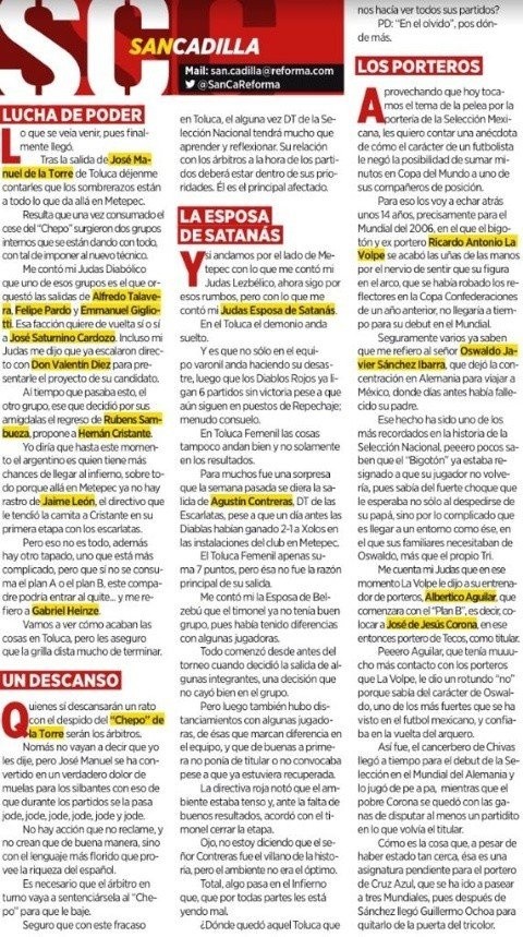 Columna SanCadilla: Lucha en el poder de Toluca.