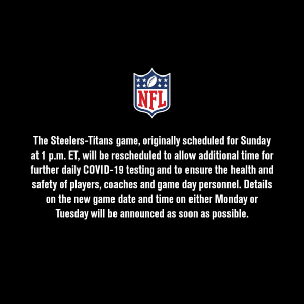 El comunicado de la NFL confirmando suspensión de Titans vs. Steelers (NFL)