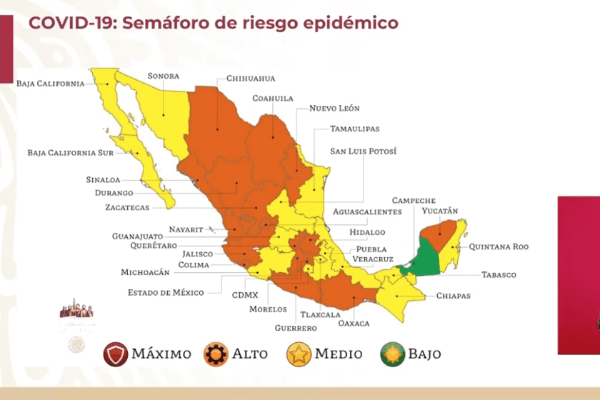 Semáforo de riesgos que entra en vigencia el 12 de octubre. (Gobierno de México)