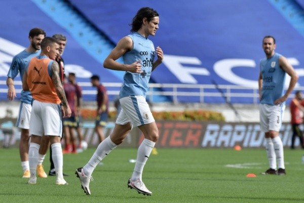 Cavani durante treino do Uruguai. Foto: Getty Images