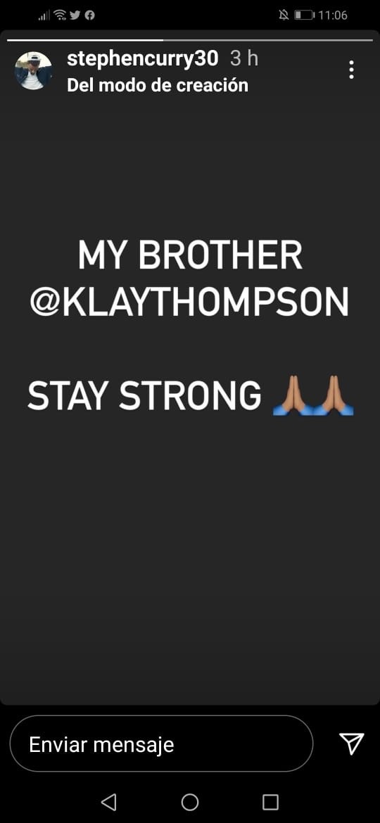 Mensaje de Curry a Thompson por lesion