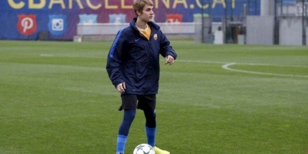 Justin Bieber pudo entrenar con el primer equipo del elenco catalán (@justinbieber)