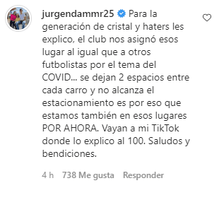 Comentario de Jürgen Damm en la publicación del video.