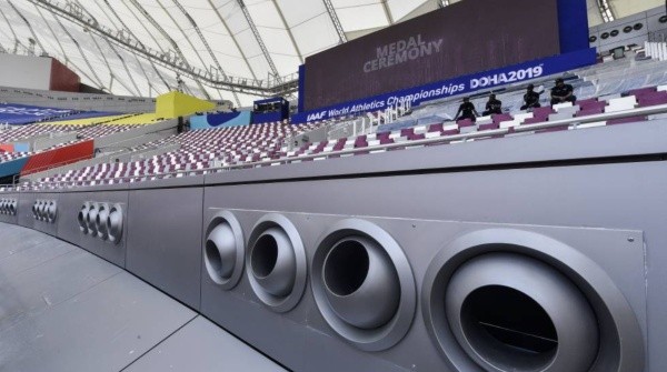 Los aires acondicionados serán necesarios para el bienestar del público.     Fuente: @fifaworldcup