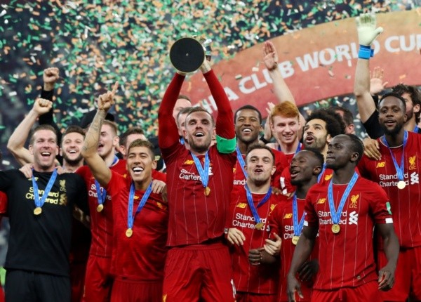 Liverpool comemora título do Mundial de Clubes da Fifa. Foto: Getty Images