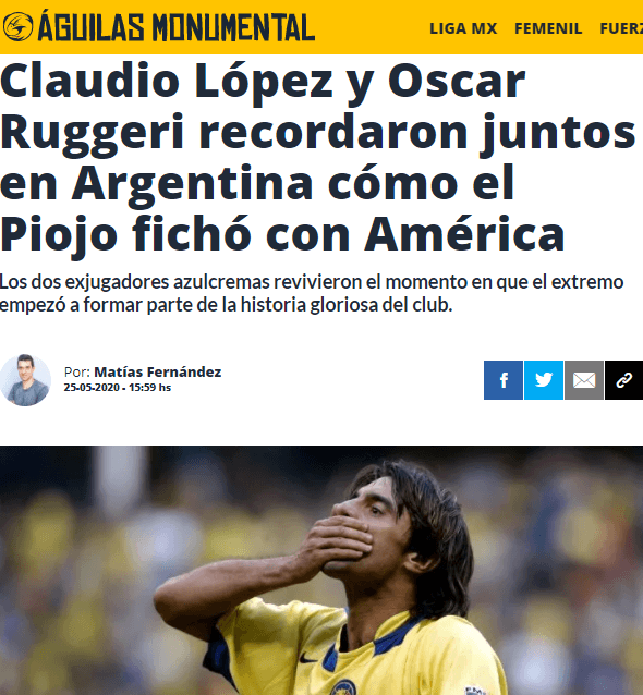 Club América y sus leyendas: Claudio Piojo López | Historias del fútbol en  México